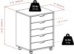 Winsome Halifax Storage/Organization, 5 drawer, White - Image 3